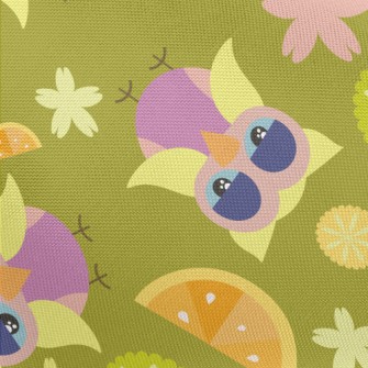 Cartoon Parrot With Fruit Pongee