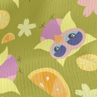 Cartoon Parrot With Fruit Stretch Jersey