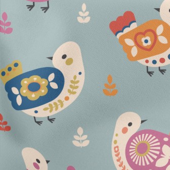 Nordic Style Bird Lightweight Cotton Poplin