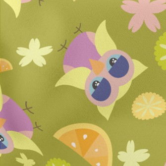 Cartoon Parrot With Fruit Lightweight Cotton Poplin