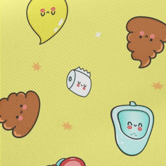 Cartoon Toilet Elements Midweight Cotton Poplin