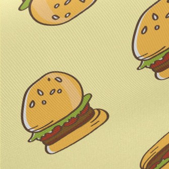 Hand Drawn American Hamburger Midweight Cotton Poplin