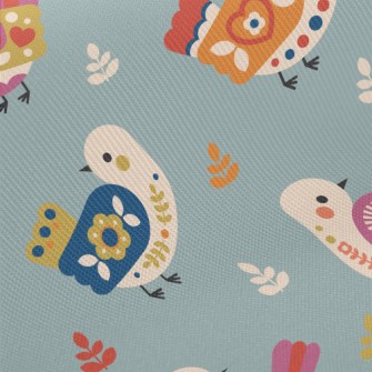 Nordic Style Bird Midweight Cotton Poplin