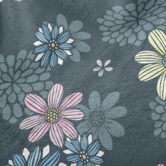 Three Colorful Flowers Minky