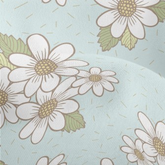 Pretty Little White Flower Lightweight Performance Linen