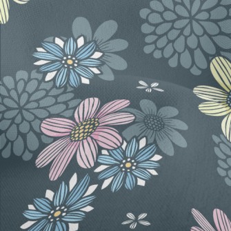 Three Colorful Flowers Lightweight Performance Linen