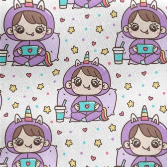 Unicorn Dress Up Girl Jersey Backed Fleece