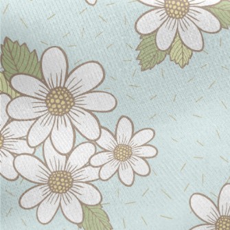 Pretty Little White Flower Jersey Backed Fleece