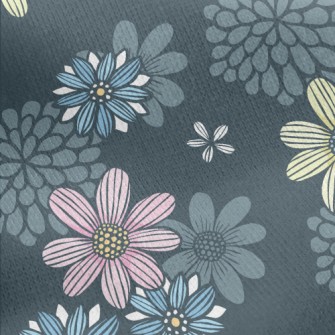 Three Colorful Flowers Jersey Backed Fleece