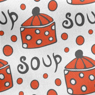 Cute Polka Dot Soup Pot Jersey Backed Fleece