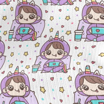 Unicorn Dress Up Girl Stretch Jersey