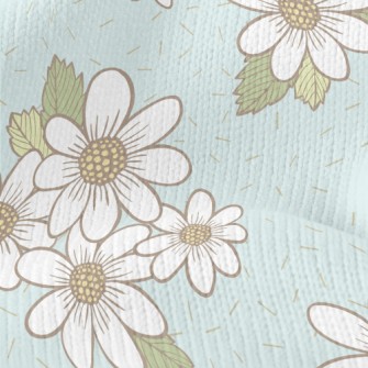 Pretty Little White Flower Stretch Jersey