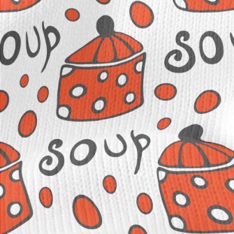 Cute Polka Dot Soup Pot Stretch Jersey