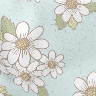 Pretty Little White Flower Lightweight Cotton Poplin