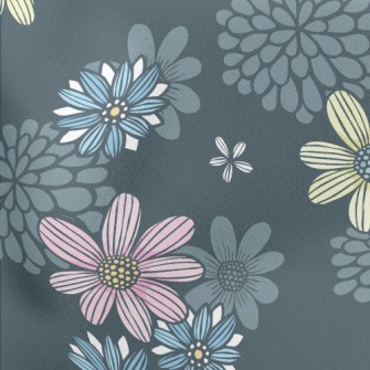 Three Colorful Flowers Lightweight Cotton Poplin