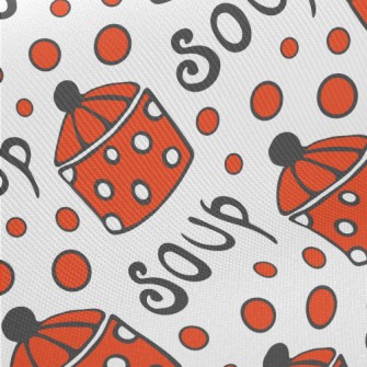 Cute Polka Dot Soup Pot Midweight Cotton Poplin