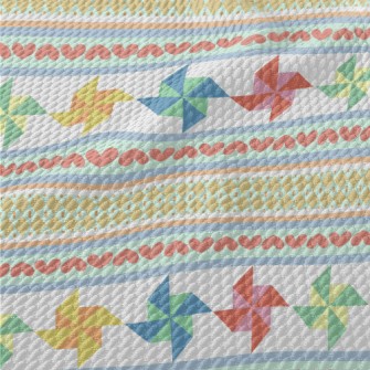 Colorful Paper Pinwheel Birdseye Piqué