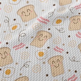 Smiling Toast With Poached Egg Birdseye Piqué