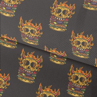 Flaming Skull Burger Waterproof Oxford