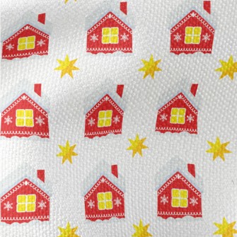 Small House In The Snow Waterproof Canvas