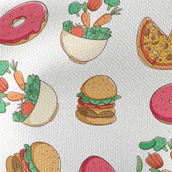 Salads And Fast Food Waterproof Canvas