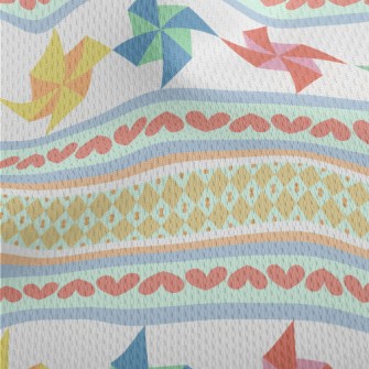 Colorful Paper Pinwheel Athletic Mesh Flat Back