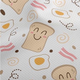 Smiling Toast With Poached Egg Athletic Mesh Flat Back