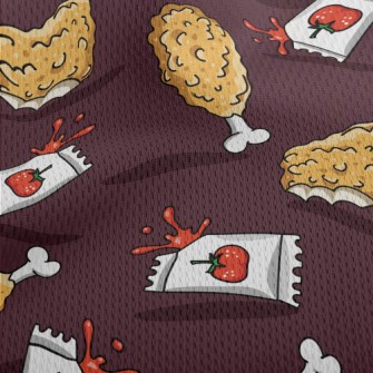 Fried Chicken With Ketchup Athletic Mesh Flat Back