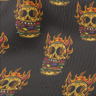 Flaming Skull Burger Terry