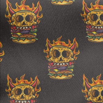 Flaming Skull Burger Jersey Backed Fleece
