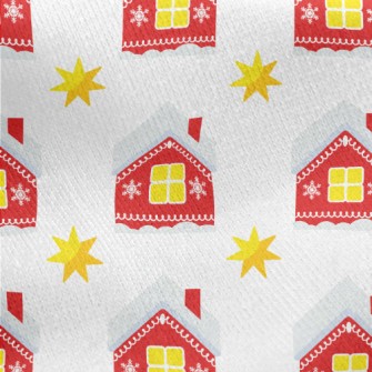 Small House In The Snow Jersey Backed Fleece