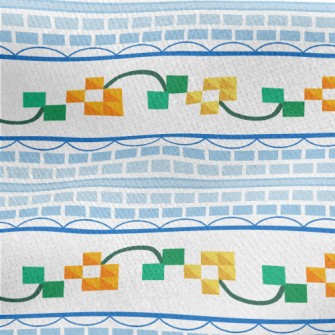 Geometric Decorative Tiles Jersey Backed Fleece