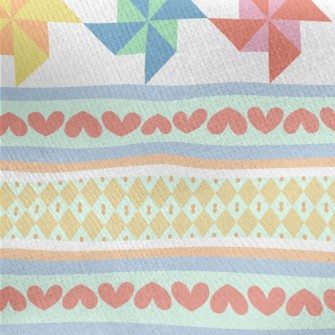 Colorful Paper Pinwheel Jersey Backed Fleece