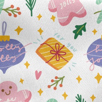 Christmas Tree Charms Jersey Backed Fleece