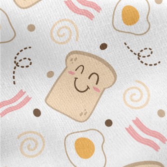 Smiling Toast With Poached Egg Jersey Backed Fleece
