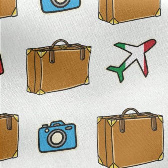 Around The World Luggage Jersey Backed Fleece