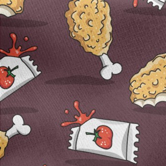 Fried Chicken With Ketchup Jersey Backed Fleece