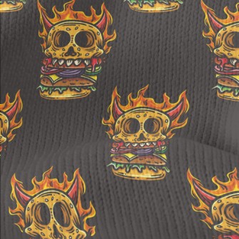 Flaming Skull Burger Stretch Jersey
