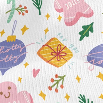 Christmas Tree Charms Stretch Jersey