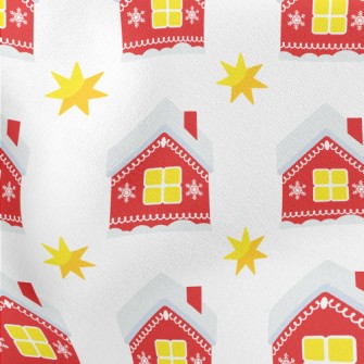 Small House In The Snow Lightweight Cotton Poplin