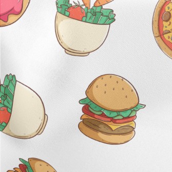 Salads And Fast Food Lightweight Cotton Poplin