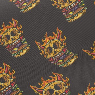 Flaming Skull Burger Midweight Cotton Poplin