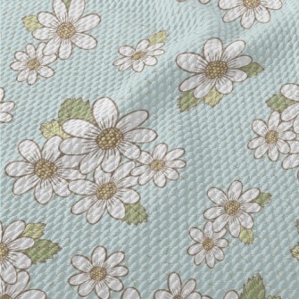 Pretty Little White Flower Birdseye Piqué