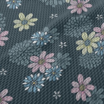 Three Colorful Flowers Birdseye Piqué