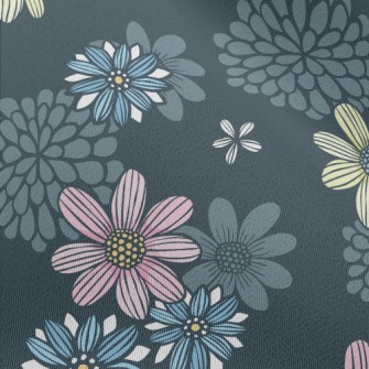 Three Colorful Flowers Chiffon