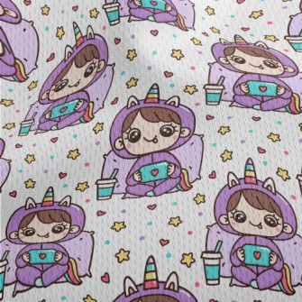 Unicorn Dress Up Girl Athletic Mesh Flat Back