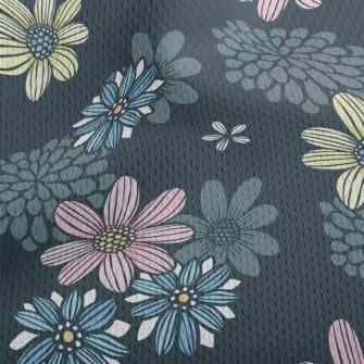 Three Colorful Flowers Athletic Mesh Flat Back