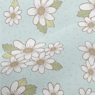 Pretty Little White Flower Performance Linen