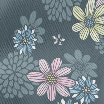 Three Colorful Flowers Standard Corduroy
