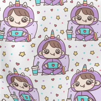 Unicorn Dress Up Girl Stretch Ponte